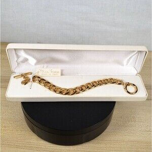 Mia Fiore Made in Italy 18kt Gold Plated Bronze Dyadema 7.5"Cuban Link Bracelet